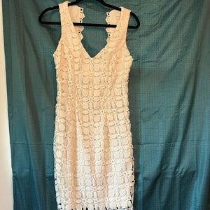 White Knit Lace Dress
